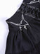 Schwarz 1980er Gothic Chain Kreuz Spitze Lagen Rock