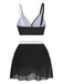 [Vorverkauf] 1950er Kreuzrücken Gerafft Netz Bikini Set
