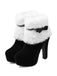 Schwarz Retro Weihnachten Kurz Plüsch Hoher Absatz Schuhe