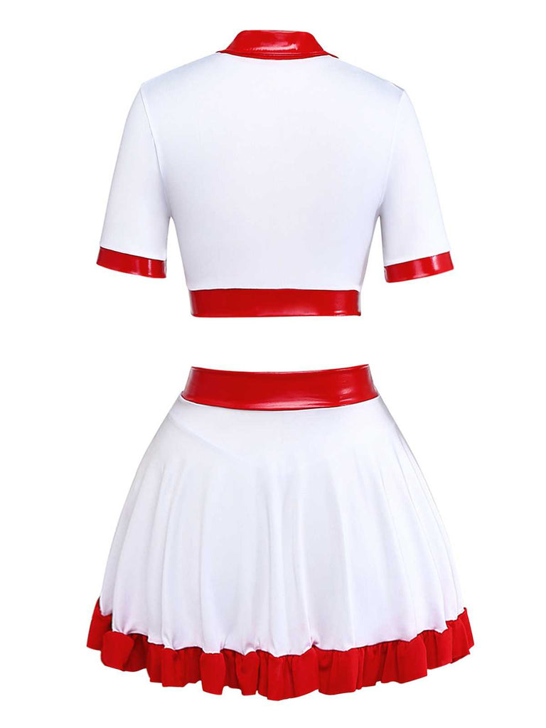 1980er Halloween Krankenschwester Kostüm Pyjama Set