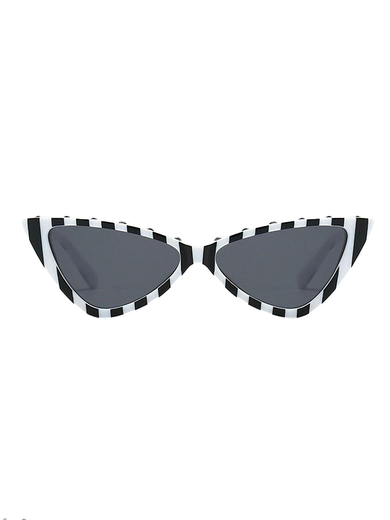Klassiker Vintage Streifen Cat Eye Sonnenbrille
