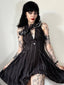 Schwarz 1960er Nightmare Before Christmas Jack Streifen Kleid
