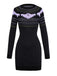 Schwarz 1960er Halloween Dots Geist Pullover Kleid