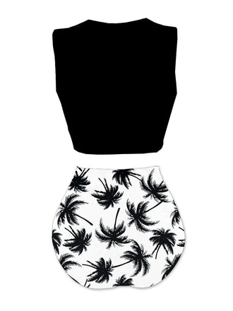 1980er Punk Taillen Tie Skeleton Strand Bikini Set