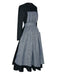 Schwarz 1950er Sound Of Music Maria Streifen Kleid