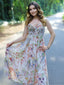 Bunt 1930er Blumen V-Ausschnitt Boho Slip Kleid