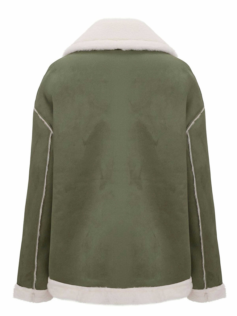 1940er Revers Plüsch Buckle Tasche Jacke