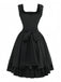 Schwarz 1950er Solide Gothic Schnürung Kleid