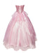 Rosa 1970er Böse Pailletten Prinzessinnen Lagen Tüllkleid