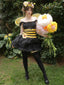5-teiliges gelb-schwarzes 50er Bienen-Cosplay-Set mit Flügeln