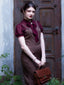 Rot 1930er Netz Patchwork Vertikal Streifen Jumpsuit