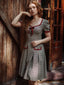 Braun 1950er Bogen Hahnentritt Plissiertes Kleid