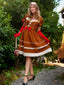 Kurkuma 1950er Lebkuchenmann Plüschbesatz Kleid