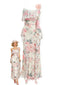 Rosa 1930er Slip 3D Blumen Rüschen Netz Maxi Kleid