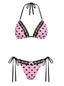 [Vorverkauf] Rosa 1940er Polka Dot Spitze Bikini Set