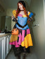 Multicolor 1950er Halloween Herzförmiger Hals Patchwork Sally Kleid