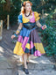 Multicolor 1950er Halloween Herzförmiger Hals Patchwork Sally Kleid