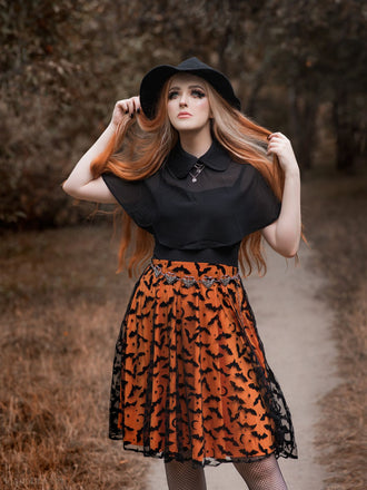 1950er Halloween Fledermaus Kostüm Riemen Patchwork Kleid & Umhang