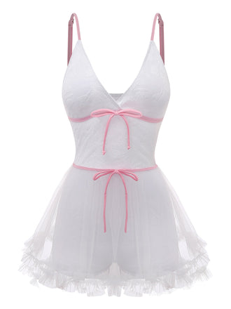 Weißer Badeanzug im Jacquard-Mesh-Stil der 1940er Jahre