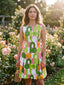 Grün 1960er Geometrischer Rundhals Shift Kleid