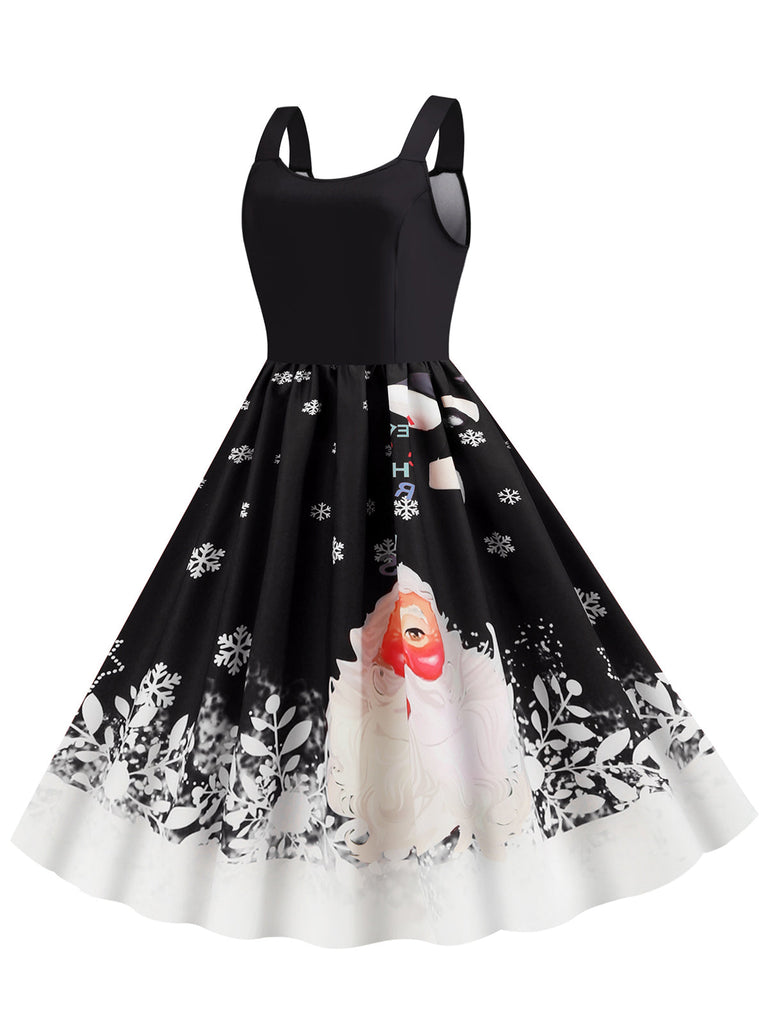 1950er Retro Weihnachtsmann Swing Kleid
