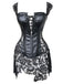 Schwarz Steampunk Leder Gothic Spitze Korsett