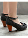 RETRO MARY JANE SCHLEIFE HIGH HEEL SCHUHE