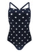 MARINEBLAU DOT SPAGHETTI BADEANZUG