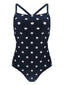 MARINEBLAU DOT SPAGHETTI BADEANZUG