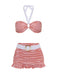 RETRO ROTES KARIERTES HALFTER BIKINI-SET