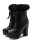 Schwarz SCHUHE CHUNKY HEEL BOWKNOT MID-TUBE
