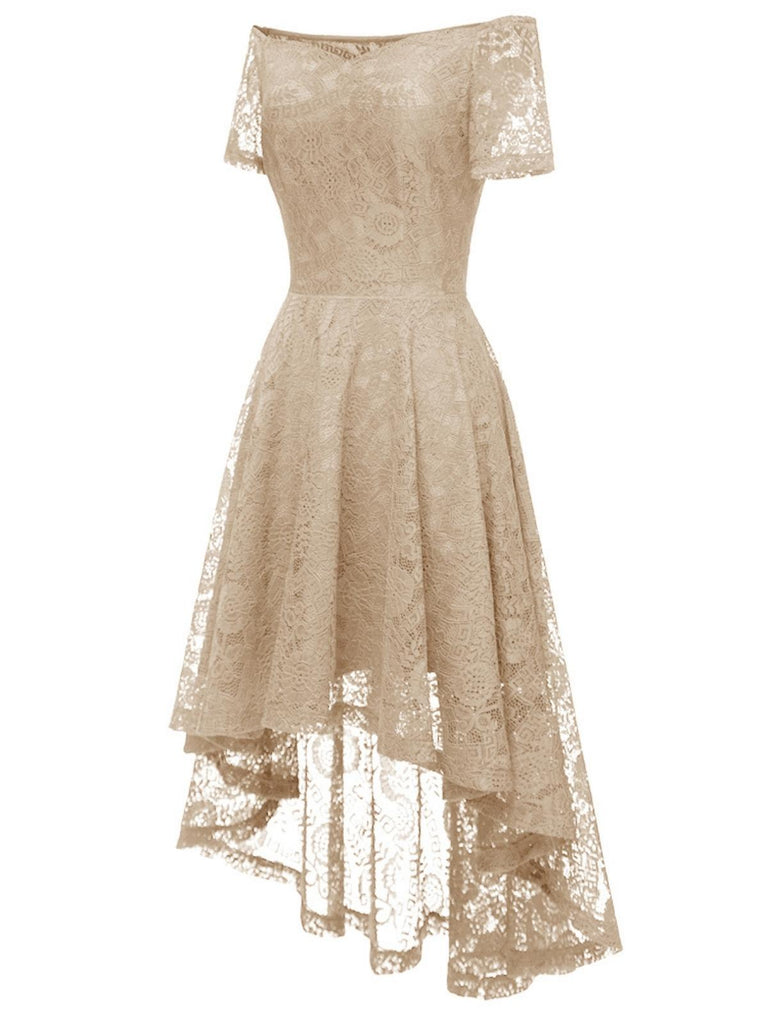 1950ER SCHULTERFREIES BLUMENSPITZE KLEID