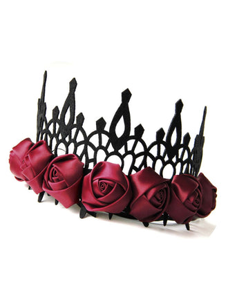 Schwarz & Rot Halloween Rosen Krone Stirnband