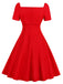 1950ER KURZARM SWING-SCHNÜRKLEID