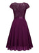 1940er Pailletten Chiffon Rüschenbesatz Swing Kleid