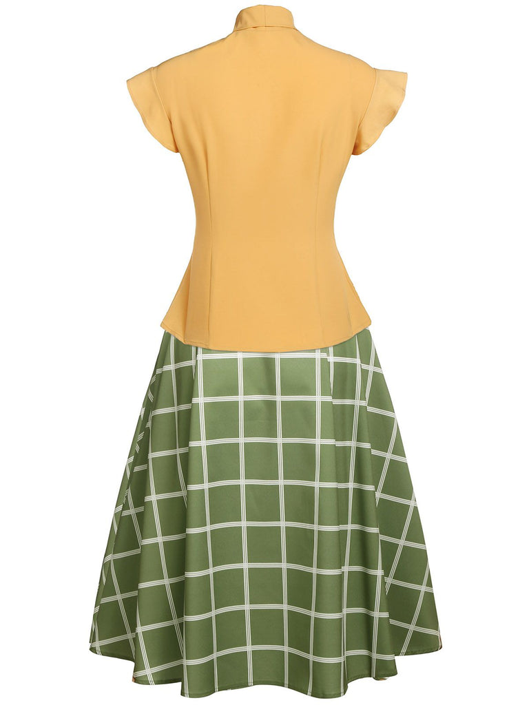 1950ER PATCHWORK PLAID BOW TOP UND RÖCKE