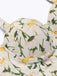 [Übergröße] Grün 1950er Blumen Halter Bikini Set