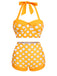 Gelb Polka Dots Neckholder Bikini Set