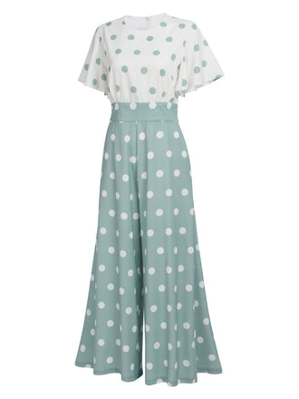 GRÜN-WEISS GEPOLSTERTER JUMPSUIT