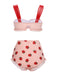 [Übergröße] Rosa 1950er Spitze Erdbeere Bikini Set