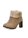 RETRO PLUS – KURZE STIEFEL AUS SAMT MIT DICKEM ABSATZ