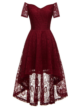 1950ER SCHULTERFREIES BLUMENSPITZE KLEID