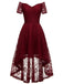 1950ER SCHULTERFREIES BLUMENSPITZE KLEID