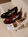 Lackleder Mary Jane Schuhe mit dickem Absatz