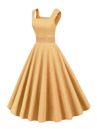 1950ER CORD SOLID VINTAGE KLEID