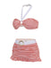 RETRO ROTES KARIERTES HALFTER BIKINI-SET