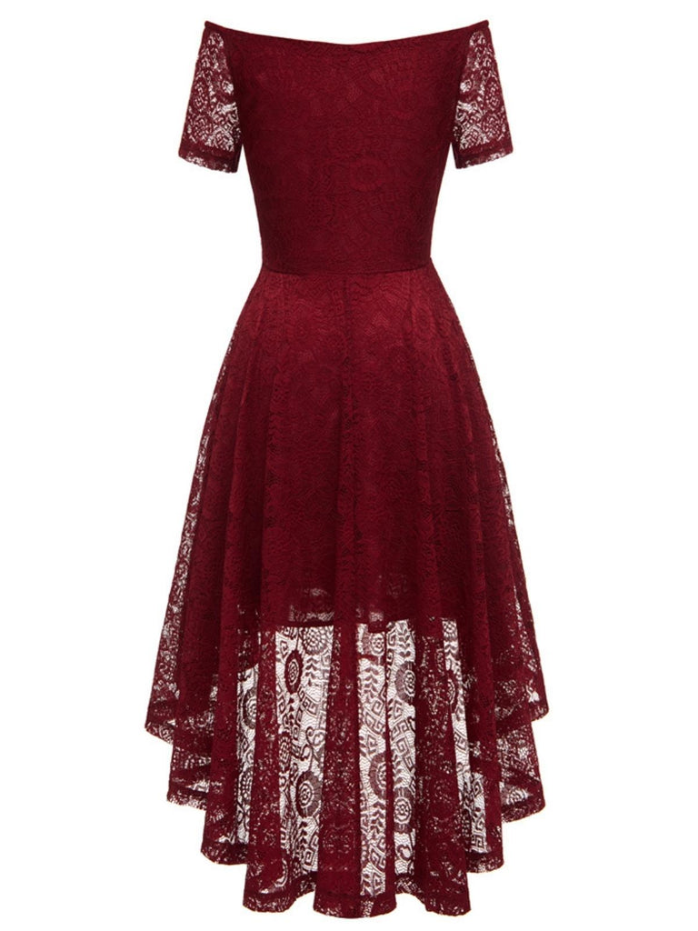 1950ER SCHULTERFREIES BLUMENSPITZE KLEID