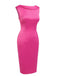 Rosenrot 1960s Satin Bleistiftkleid