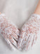 Weiß Retro Blumen Spitze Durchsichtig Handschuhe