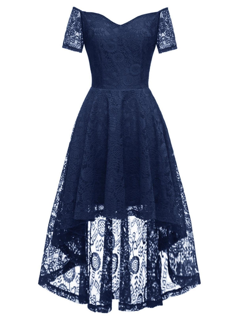 1950ER SCHULTERFREIES BLUMENSPITZE KLEID